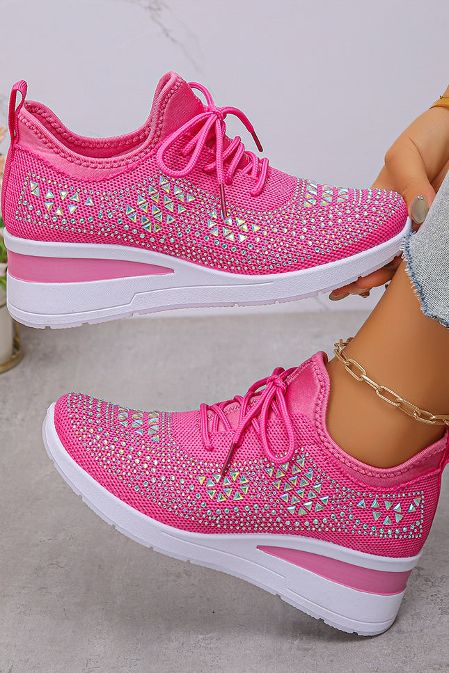 Rhinestone Wedge Sneakers – Glitrende komfort i hvert steg