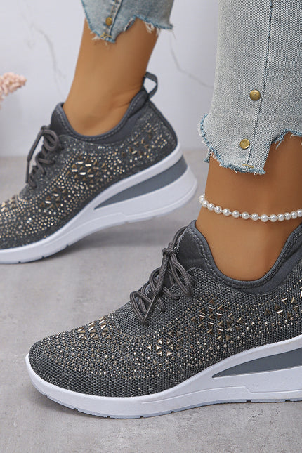 Rhinestone Wedge Sneakers – Glitrende komfort i hvert steg